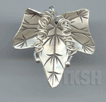 Thai Karen Silver Leaf With Swirl Wire Pendant NL134 