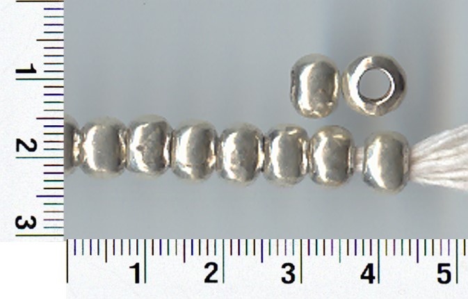 Thai Karen Hill Tribe Silver Beads Plain Round Bead BL039 (10 Beads)