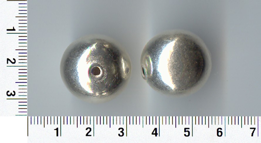 Thai Karen Hill Tribe Silver Beads Brushed Plain Round Bead BL111 (2 Beads)