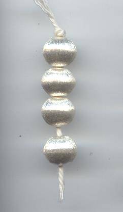 Thai Karen Hill Tribe Silver Beads Brushed Button Bead BL639 (1 Bead)