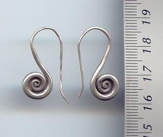 Thai Karen Hill Tribe Silver Coiling Spiral Star Earrings ER005 
