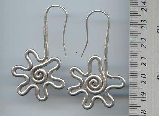 Thai Karen Hill Tribe Silver Spiral Hook Earrings ER026 