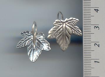 Thai Karen Hill Tribe Silver Printed Leaf Earrings ER073 