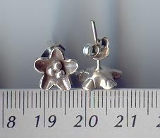 Thai Karen Hill Tribe Silver Cute Flower Earrings ER098 