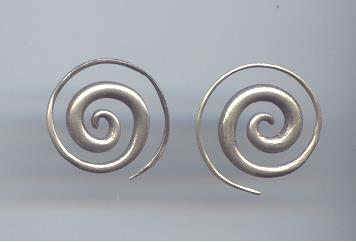 Thai Karen Hill Tribe Silver Spiral Earring ER133 