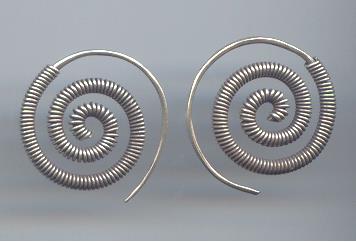 Thai Karen Hill Tribe Silver Spiral Earrings ER136 
