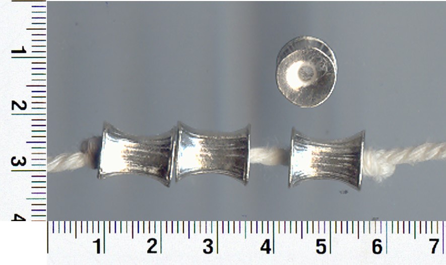 Thai Karen Hill Tribe Silver Beads Engraved Hourglass Bead BL064 (5 Beads)