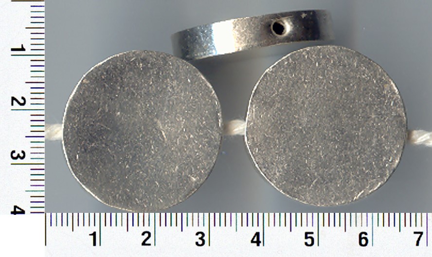 Thai Karen Hill Tribe Silver Beads Brushed Round Circular Beads BL082 (5 Beads)