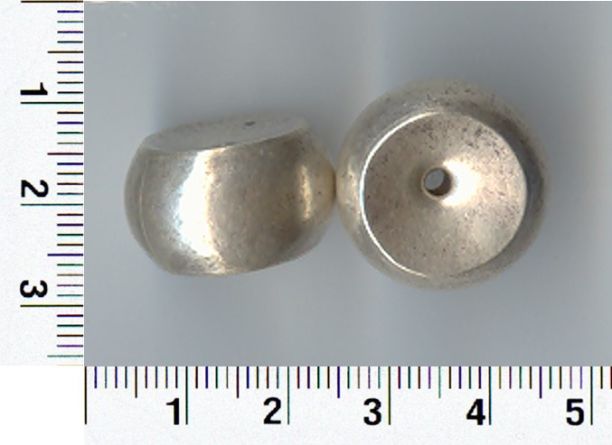 Thai Karen Hill Tribe Silver Beads Plain Round Beads BL084 (5 Beads)
