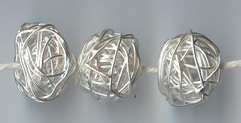 Thai Karen Hill Tribe Silver Beads Wire Nest Beads Medium Bead BL117 (5 Beads)