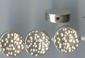 Thai Karen Hill Tribe Silver Beads Hammered Round Circular Beads BL138 (5 Beads)