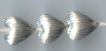 Thai Karen Hill Tribe Silver Beads Engraved White Heart Beads BL141 (5 Beads)