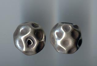 Thai Karen Hill Tribe Silver Beads Hammered Round Bead BL152 (2 Beads)