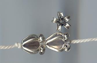 Thai Karen Hill Tribe Silver Beads Calotropis Flower Beads BL169 (2 Beads)