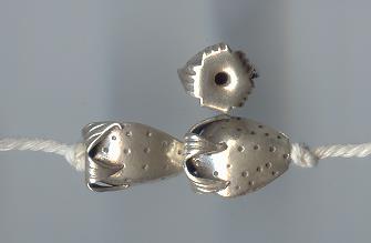 Thai Karen Hill Tribe Silver Beads Strawberry Shape Beads BL173 (2 Beads)