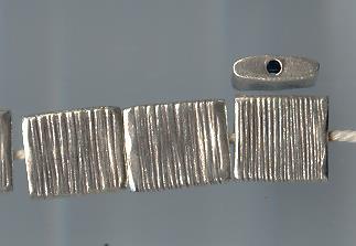 Thai Karen Hill Tribe Silver Beads Engraved Square Beads BL279 (2 Beads)