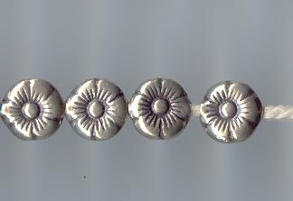 Thai Karen Hill Tribe Silver Beads Thunbergia Flower Beads BL294 (5 Beads)