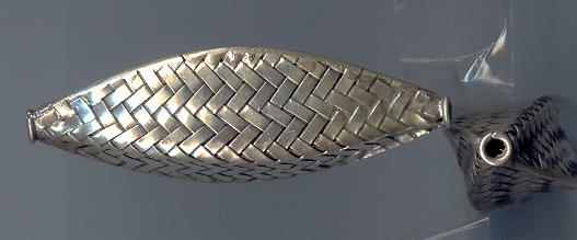 Thai Karen Hill Tribe Silver Beads Woven Long Oval Beads BL366 (2 Beads)