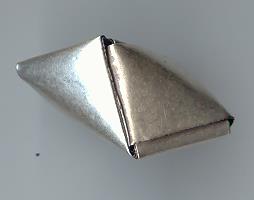 Thai Karen Hill Tribe Silver Beads Plain Origami Beads BL385 (1 Beads)