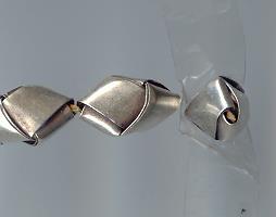Thai Karen Hill Tribe Silver Beads Plain Origami Beads BL387 (3 Beads)