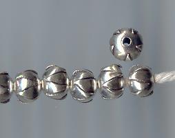 Thai Karen Hill Tribe Silver Beads Plain Lotus Beads BL398 (5 Beads)