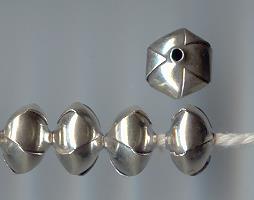 Thai Karen Hill Tribe Silver Beads Plain Lotus Beads BL401 (5 Beads)