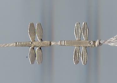 Thai Karen Hill Tribe Silver Beads Lovely Dragonfly Beads BL452 (10 Beads)