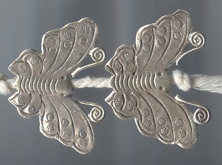 Thai Karen Hill Tribe Silver Beads Lovely Butterfly Beads BL456 (10 Beads)