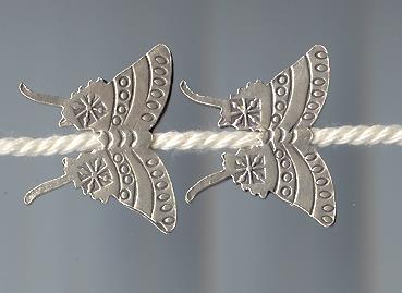 Thai Karen Hill Tribe Silver Beads Lovely Butterfly Beads BL460 (10 Beads)