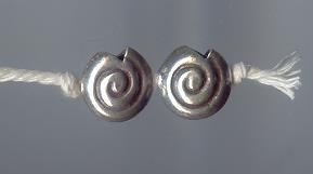 Thai Karen Hill Tribe Silver Beads Sea Shell Beads BL500 (2 Beads)
