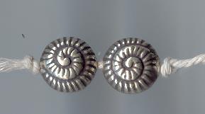 Thai Karen Hill Tribe Silver Beads Nautilus Beads BL501 (2 Beads)