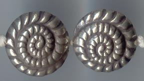 Thai Karen Hill Tribe Silver Beads Nautilus Beads BL503 (2 Beads)