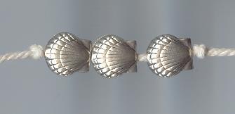 Thai Karen Hill Tribe Silver Beads Scallop Beads BL506 (5 Beads)