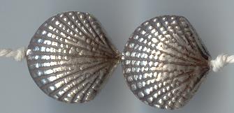 Thai Karen Hill Tribe Silver Beads Scallop Beads BL510 (5 Beads)