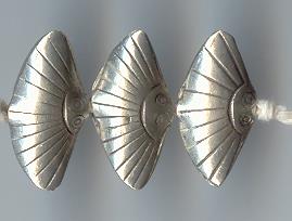 Thai Karen Hill Tribe Silver Beads Clam Beads BL511 (5 Beads)