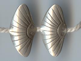 Thai Karen Hill Tribe Silver Beads Clam Beads BL512 (5 Beads)