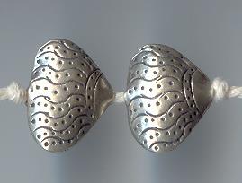 Thai Karen Hill Tribe Silver Beads Clam Beads BL513 (5 Beads)