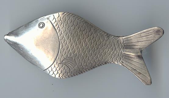 Thai Karen Hill Tribe Silver Beads Fish Beads BL525 (1 Beads)