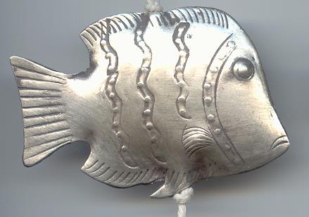 Thai Karen Hill Tribe Silver Beads Scallop Beads BL546 (1 Beads)