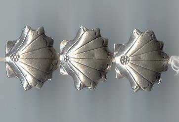 Thai Karen Hill Tribe Silver Beads Sea Shell Beads BL553 (3 Beads)