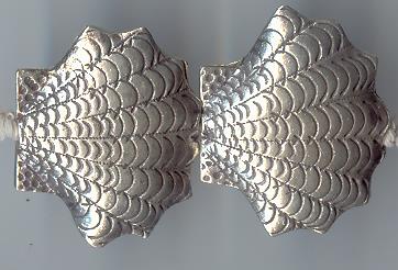 Thai Karen Hill Tribe Silver Beads Sea Shell Beads BL555 (2 Beads)