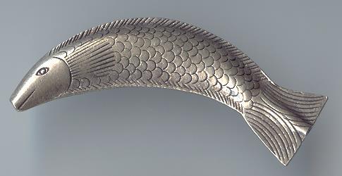 Thai Karen Hill Tribe Silver Beads Fish Beads BL571 (1 Beads)