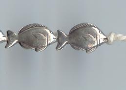 Thai Karen Hill Tribe Silver Beads Fish Beads BL599 (3 Beads)