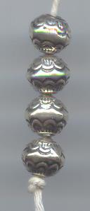 Thai Karen Hill Tribe Silver Beads Flower Printed Eound Bead BL616 (10 Beads)