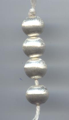 Thai Karen Hill Tribe Silver Beads Brushed Button BL638 (1 Bead)