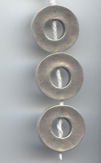 Thai Karen Hill Tribe Silver Beads Plain Hole Circle Bead BL646 (1 Bead)