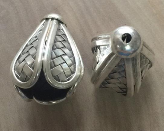Thai Karen Hill Tribe Silver Beads BL991 (5 Beads)