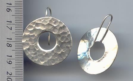 Thai Karen Hill Tribe Silver  Hammered Circle Earrings ER089 