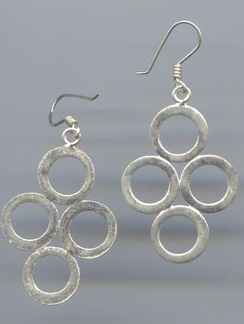 Thai Karen Hill Tribe Silver Plain Circle Earrings ER115 