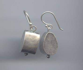 Thai Karen Hill Tribe Silver Plain Oval Earrings ER117 
